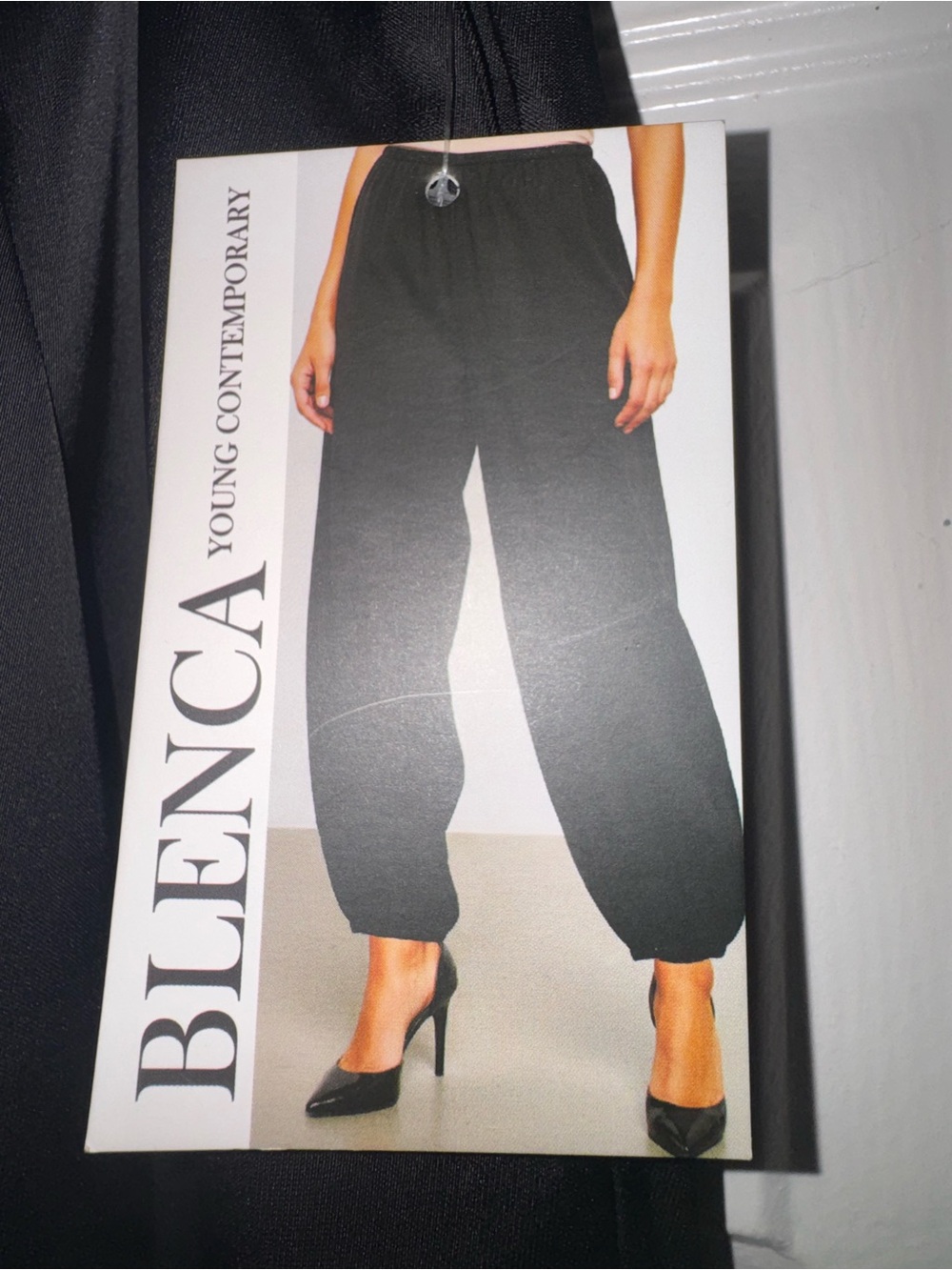 Blenca Black Wide-Leg Jogger Pants